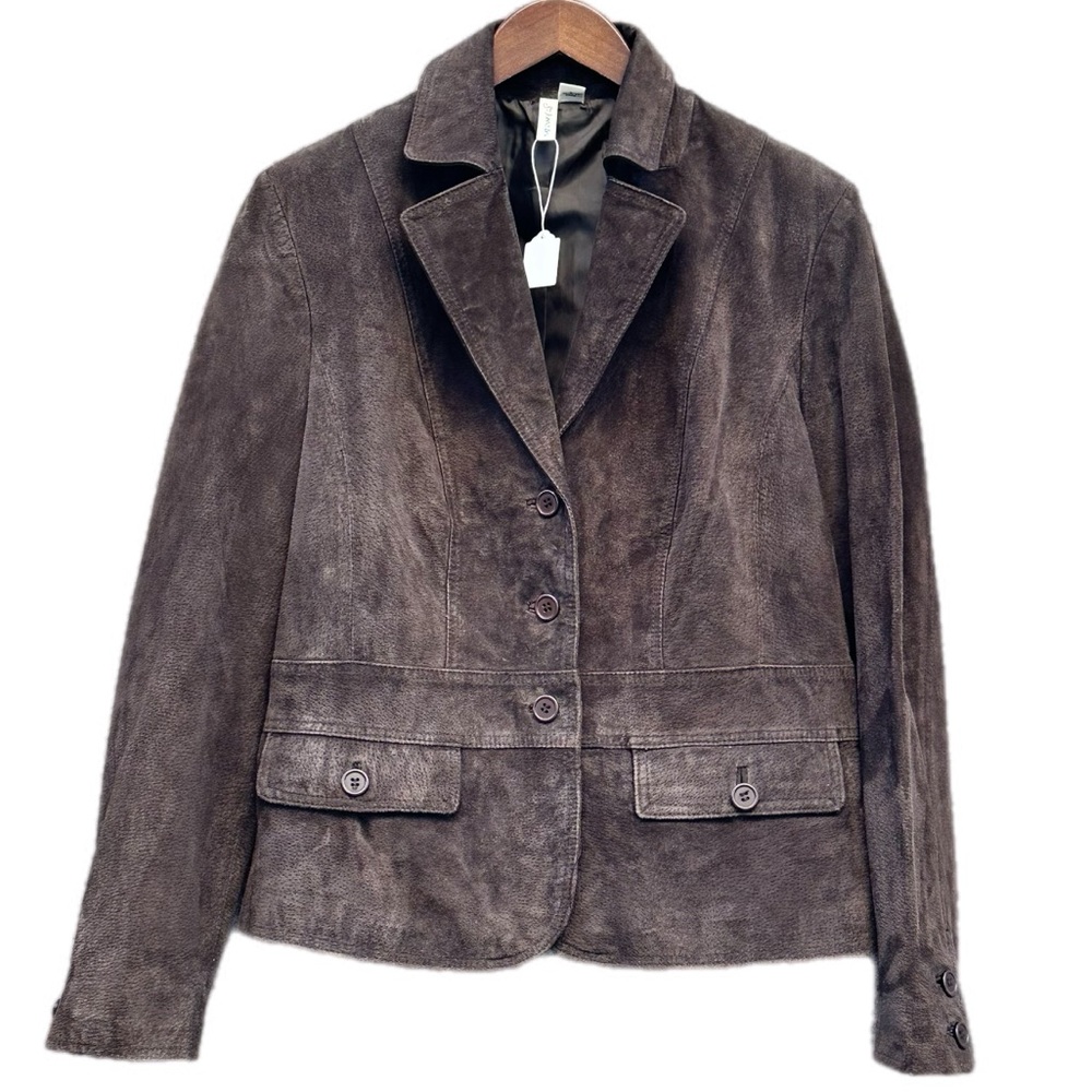 Y2K Vintage St. John’s Bay Genuine Suede Leather Blazer Jacket- size Large